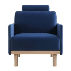Timber Navy Blue Velvet Armchair -Garden Store GCSF 2348 NAVY VEL 1ST WB2