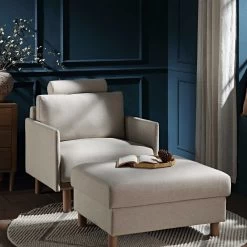 Timber Oatmeal Fabric Armchair -Garden Store GCSF 2348 OAT FAB 1ST scene2