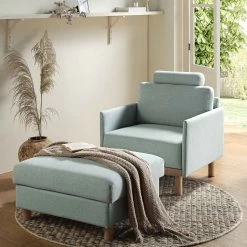 Timber Sage Green Fabric Armchair 17 Timber Sage Green Fabric Armchair -Garden Store GCSF 2348 SAGE FAB 1ST scene2