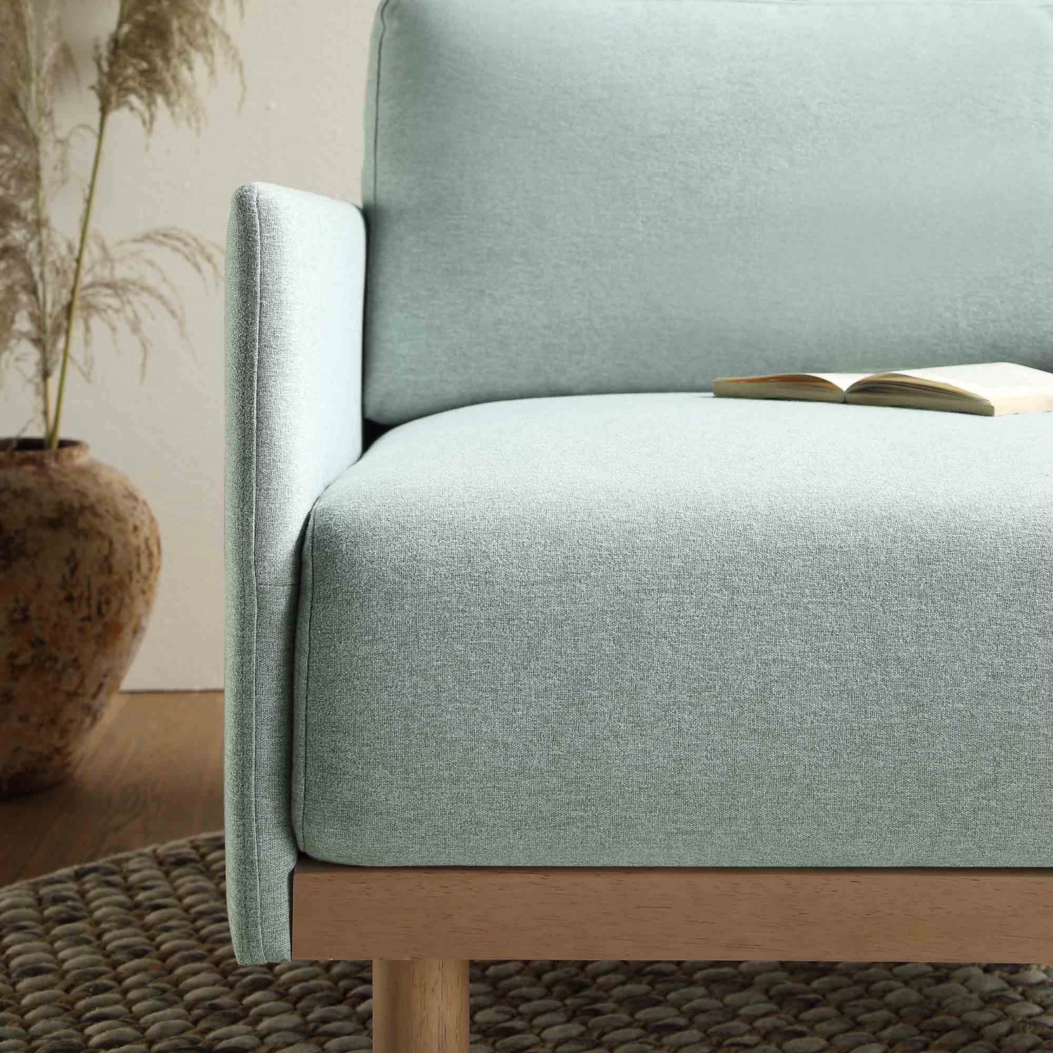 Timber Sage Green Fabric Armchair 7 Timber Sage Green Fabric Armchair - Image 5