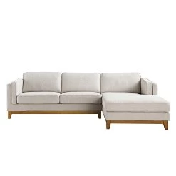 Dipley Oatmeal Woven Fabric Sofa, Grande Chaise Sofa Right Hand -Garden Store GCSF 2398 OAT WOV RIGHT WB1