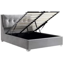 Hadley Grey Velvet Ottoman Storage Bed -Garden Store JAH 010 GREYVEL WB2