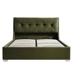 Hadley Moss Green Velvet Ottoman Storage Bed -Garden Store JAH 010 MOSS VEL WB1