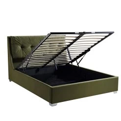 Hadley Moss Green Velvet Ottoman Storage Bed -Garden Store JAH 010 MOSS VEL WB3