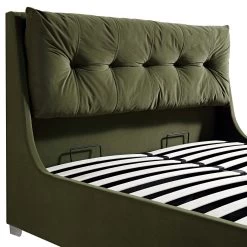 Hadley Moss Green Velvet Ottoman Storage Bed -Garden Store JAH 010 MOSS VEL detail1