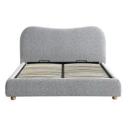 Egerie Curved Headboard Mist Grey Boucle Ottoman Storage Bed -Garden Store JAH 011 GREY BOUCLE WB1