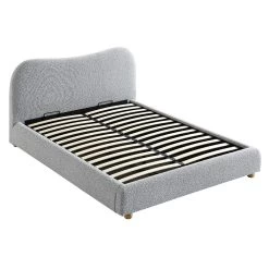 Egerie Curved Headboard Mist Grey Boucle Ottoman Storage Bed -Garden Store JAH 011 GREY BOUCLE WB4