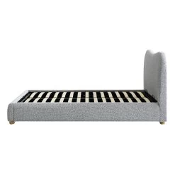 Egerie Curved Headboard Mist Grey Boucle Ottoman Storage Bed -Garden Store JAH 011 GREY BOUCLE WB5
