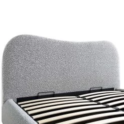 Egerie Curved Headboard Mist Grey Boucle Ottoman Storage Bed -Garden Store JAH 011 GREY BOUCLE detail1