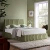 Helia Pleated Ottoman Storage Bed, Lichen Velvet -Garden Store JAH 012 LICHEN VEL main