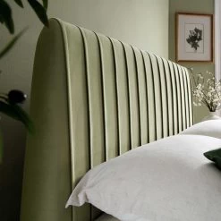 Helia Pleated Ottoman Storage Bed, Lichen Velvet -Garden Store JAH 012 LICHEN VEL scene3