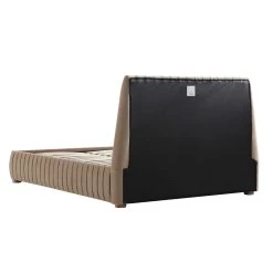Helia Pleated Ottoman Storage Bed, Taupe Velvet -Garden Store JAH 012 MINK VEL WB6