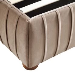 Helia Pleated Ottoman Storage Bed, Taupe Velvet -Garden Store JAH 012 MINK VEL detail3