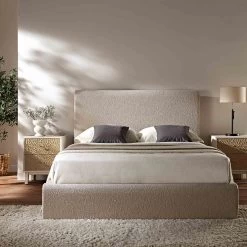 Hampstead Taupe Boucle Curved Bed 15 Hampstead Taupe Boucle Curved Bed -Garden Store JAH 016 TAUPE BOU scene2