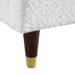 Eleanor White Boucle Upholstered Bed Frame With Domed Headboard -Garden Store JAH 08 ECRU BOU detail4