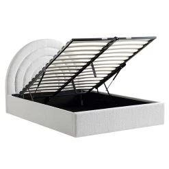 Archer White Boucle Ottoman Storage Bed -Garden Store JAH 09 ECRUBOUCLE WB2