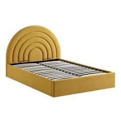 Archer Mustard Yellow Velvet Ottoman Storage Bed 20 Archer Mustard Yellow Velvet Ottoman Storage Bed -Garden Store JAH 09 MUSTVEL WB1