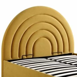 Archer Mustard Yellow Velvet Ottoman Storage Bed 24 Archer Mustard Yellow Velvet Ottoman Storage Bed -Garden Store JAH 09 MUSTVEL detail1