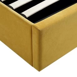 Archer Mustard Yellow Velvet Ottoman Storage Bed 27 Archer Mustard Yellow Velvet Ottoman Storage Bed -Garden Store JAH 09 MUSTVEL detail4
