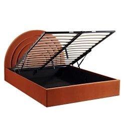 Archer Rust Velvet Ottoman Storage Bed -Garden Store JAH 09 RUSTVEL WB3