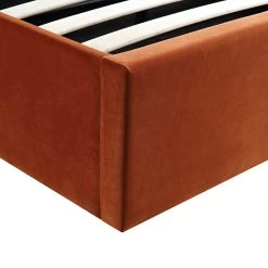 Archer Rust Velvet Ottoman Storage Bed -Garden Store JAH 09 RUSTVEL detail4
