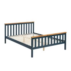 Marta Solid Wooden Shaker Style Double Bed In Blue And Oak -Garden Store JIN 06 BLUE DK 2 b8073b15 352b 42c5 bfba c26a9a6fc7ec
