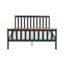 Marta Solid Wooden Shaker Style Double Bed In Blue And Oak -Garden Store JIN 06 BLUE DK 3 ce8c366a 1150 41c0 98c2 8f20a4c44436
