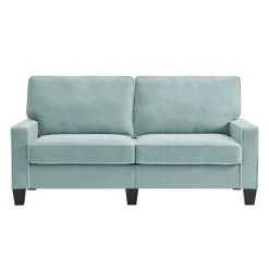 Sherbrook Large 2-Seater Mint Brushed Fabric Sofa With Contrasting Piping -Garden Store LVSF 02 MINT 3ST WB1