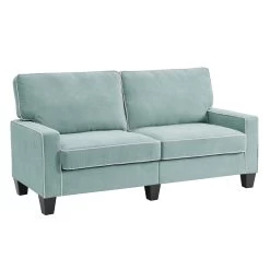 Sherbrook Large 2-Seater Mint Brushed Fabric Sofa With Contrasting Piping -Garden Store LVSF 02 MINT 3ST WB2