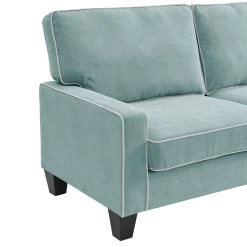 Sherbrook Large 2-Seater Mint Brushed Fabric Sofa With Contrasting Piping -Garden Store LVSF 02 MINT 3ST detail1