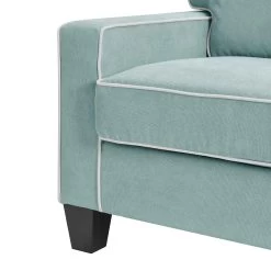 Sherbrook Large 2-Seater Mint Brushed Fabric Sofa With Contrasting Piping -Garden Store LVSF 02 MINT 3ST detail2