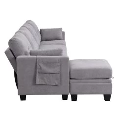 Brunswick Large 4-Seater Storage Chaise Sofa In Light Grey -Garden Store LVSF 03 LIGHTGREY WB4