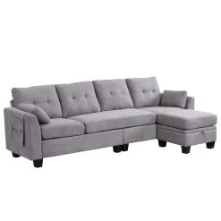 Brunswick Large 4-Seater Storage Chaise Sofa In Light Grey -Garden Store LVSF 03 LIGHTGREY WB5
