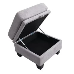 Brunswick Large 4-Seater Storage Chaise Sofa In Light Grey -Garden Store LVSF 03 LIGHTGREY detail3