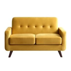 Clarence 2-Seater Sofa In Mustard Yellow Velvet 15 Clarence 2-Seater Sofa In Mustard Yellow Velvet -Garden Store LVSF 06 MUSTARDVEL 2ST WB1