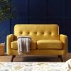 Clarence 2-Seater Sofa In Mustard Yellow Velvet -Garden Store LVSF 06 MUSTARDVEL 2ST scene1