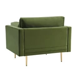 Pelham Moss Green Velvet Fabric Armchair -Garden Store LVSF 386 GREENVEL 1ST WB3