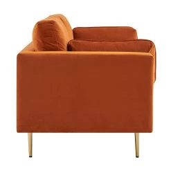 Pelham Orange Velvet Fabric Sofa -Garden Store LVSF 386 ORANGEVEL 3ST 4