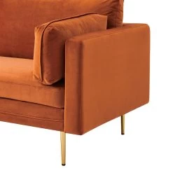 Pelham Orange Velvet Fabric Sofa -Garden Store LVSF 386 ORANGEVEL 3ST detail2