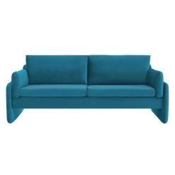 Clapham 3-Seater Sea Blue Velvet Fabric Sofa 14 Clapham 3-Seater Sea Blue Velvet Fabric Sofa -Garden Store LVSF 89 BLUEVEL 3ST WB1