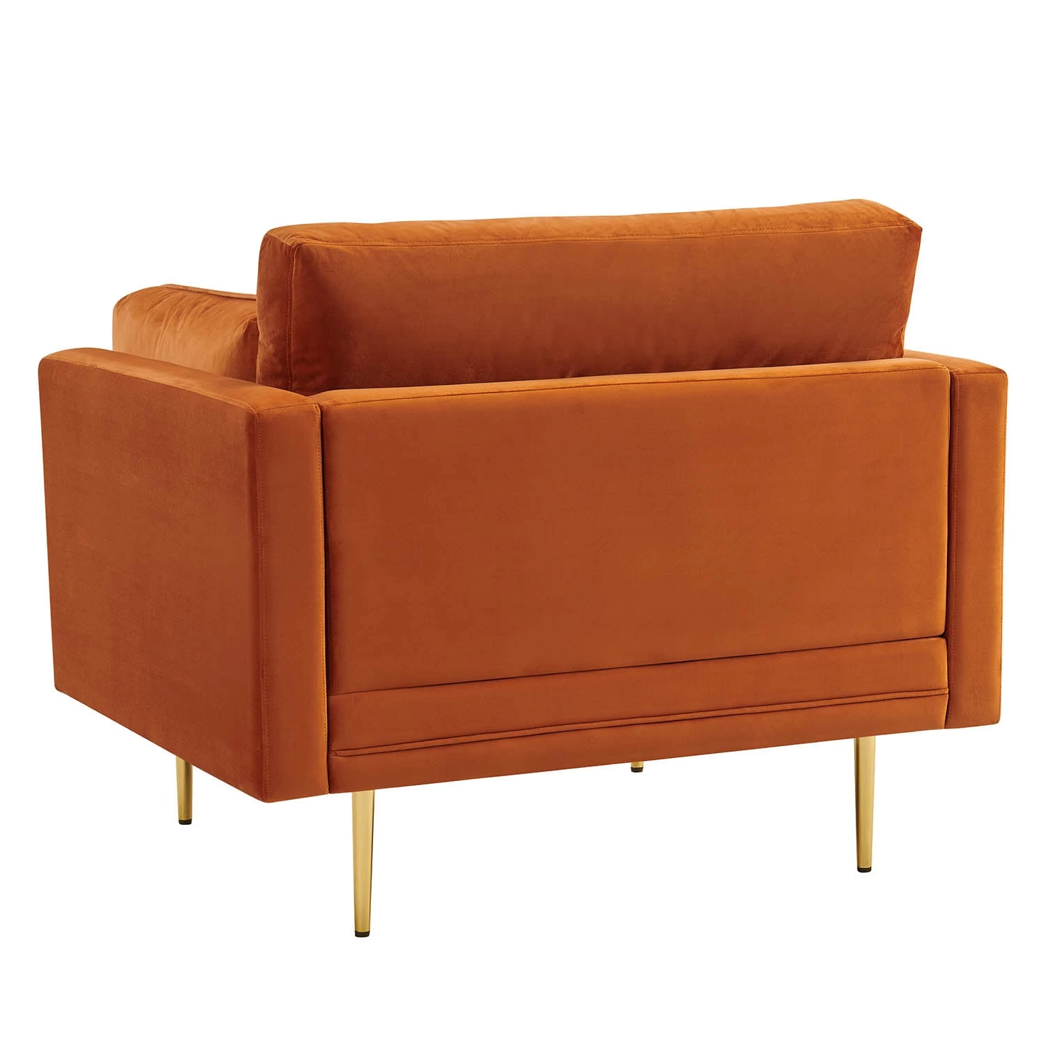 Pelham Orange Velvet Fabric Armchair 7 Pelham Orange Velvet Fabric Armchair - Image 5