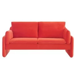 Clapham 2-Seater Flaming Orange Velvet Fabric Sofa 14 Clapham 2-Seater Flaming Orange Velvet Fabric Sofa -Garden Store LVSF 89 ORANGEVEL 2ST WB1