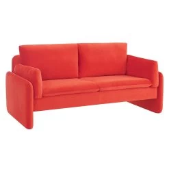 Clapham 2-Seater Flaming Orange Velvet Fabric Sofa 15 Clapham 2-Seater Flaming Orange Velvet Fabric Sofa -Garden Store LVSF 89 ORANGEVEL 2ST WB2
