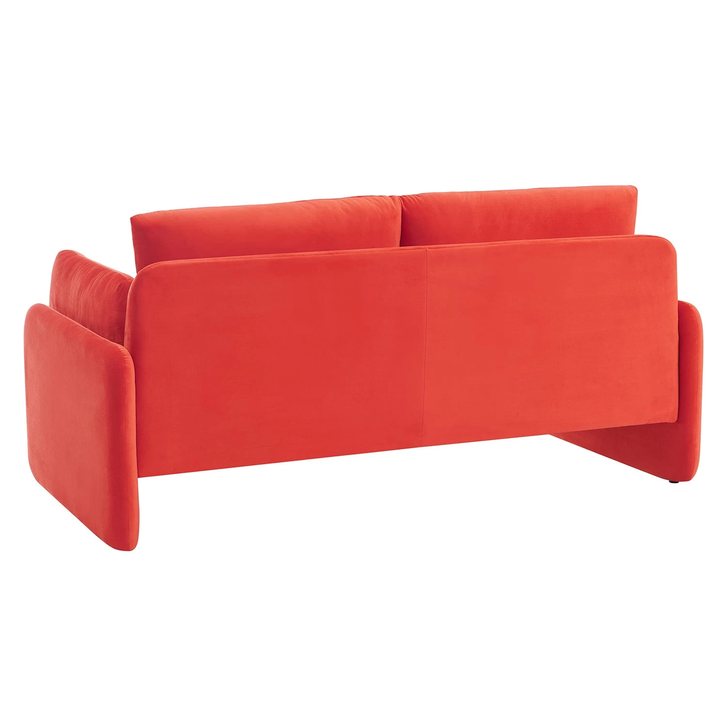Clapham 2-Seater Flaming Orange Velvet Fabric Sofa 8 Clapham 2-Seater Flaming Orange Velvet Fabric Sofa - Image 6