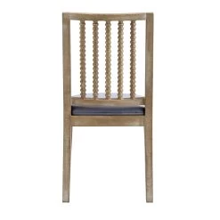 Hemingford Set Of 2 Blue Grey Velvet Bobbin Spindle Dining Chair -Garden Store LW DCH 511 BLUEVEL 2P WB6