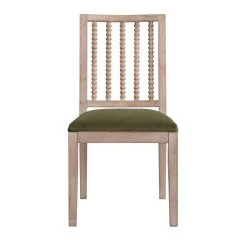 Hemingford Set Of 2 Moss Green Velvet Bobbin Spindle Dining Chair 14 Hemingford Set Of 2 Moss Green Velvet Bobbin Spindle Dining Chair -Garden Store LW DCH 511 GREENVEL 2P WB2