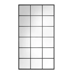 Chardwell Full Length Industrial Metal Window Mirror 180 X 100 Cm, Black 12 Chardwell Full Length Industrial Metal Window Mirror 180 X 100 Cm, Black -Garden Store MIRR 005 BLACK WB1