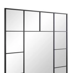 Herbert Full Length Metal Frame Window Mirror 180 X 120 Cm, Black -Garden Store MIRR 019 BLACK detail1