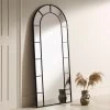 Beaumont Arched Full Lenth Metal Frame Mirror 178 X 76 Cm, Black