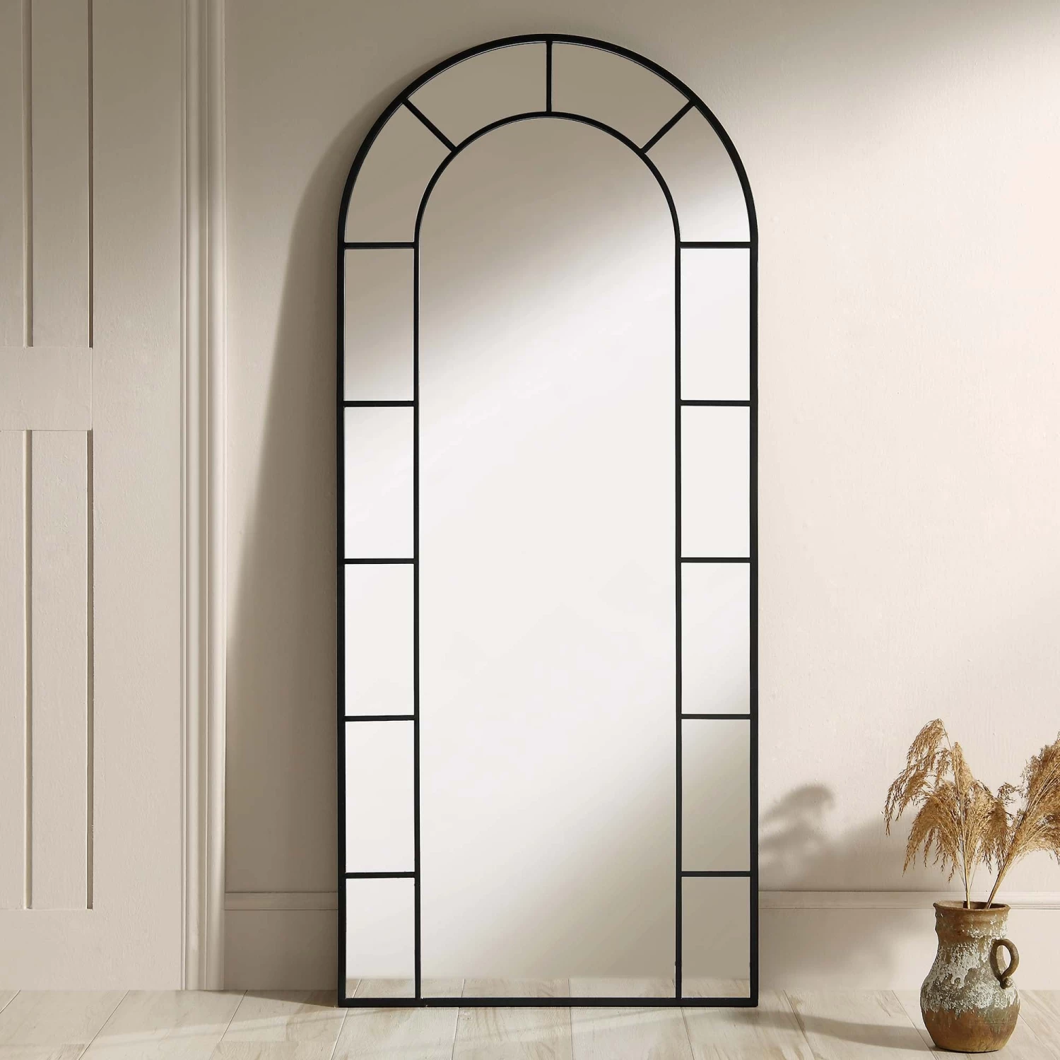 Beaumont Arched Full Lenth Metal Frame Mirror 178 X 76 Cm, Black 4 Beaumont Arched Full Lenth Metal Frame Mirror 178 X 76 Cm, Black - Image 2